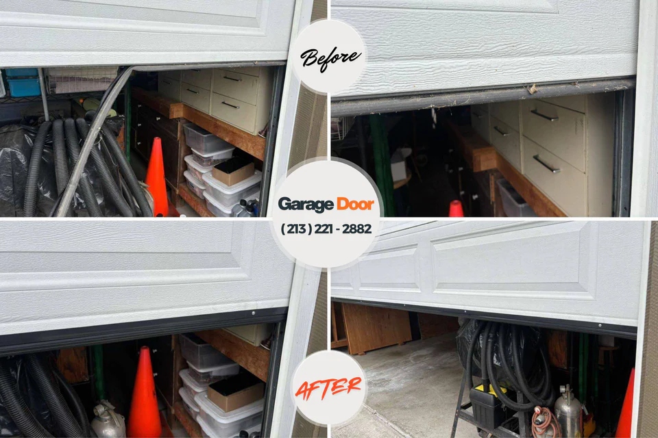 Before and after: garage door repair Ellicott, CO
